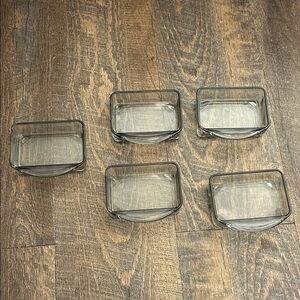 Set of 5 Mid-Century Danish Smokey Grey Cabaret Glass Bowls from Holmegaard 1960